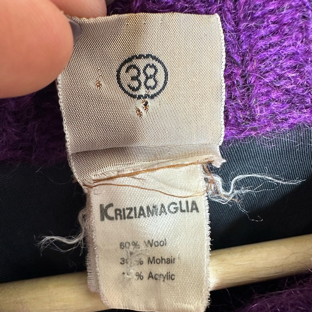Vintage Krizia Maglia Abstract Mohair Wool Cardigan Made in Italy (Size 38) S/M - Picture 8 of 8